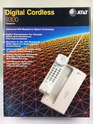 Vtg At&t 9300 Digital Cordless Telephone - Complete