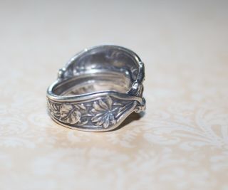 Antique sterling silver art deco nouveau lady flowing hair nude woman ring 7.  5 6