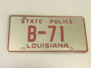 Vintage Louisiana State Police Highway Patrol Trooper License Plate