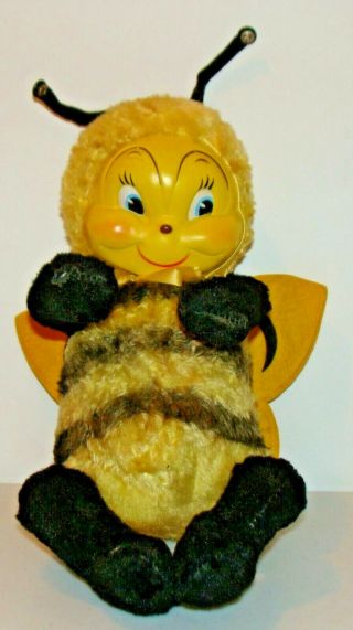 Vintage 1950s Gund Rubber Face Happy Little Bumble Bee Stuffed Animal Toy