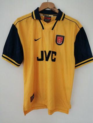 Vintage Arsenal Short Sleeved 1996 /97 Jvc Nike Away Football Shirt Size Large