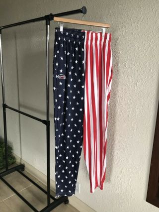 Vtg 90s Otomix Usa American Flag Parachute Mc Hammer Pants Muscle Beach - Large