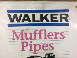 Vintage Walker Mufflers Embossed Metal Advertising Sign Stout Sign Co. 4