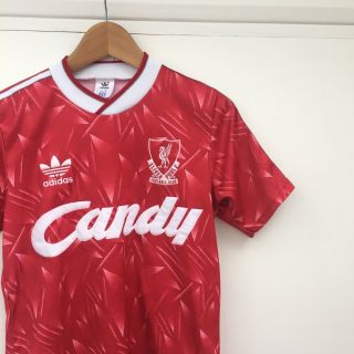 Liverpool Authentic 1989/1991 Vintage Adidas ‘candy’ Home Shirt (extra Small)