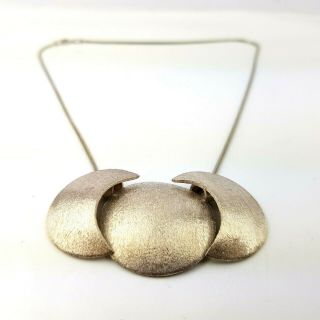 Fabulous Modernist Sterling Silver Pendant Necklace