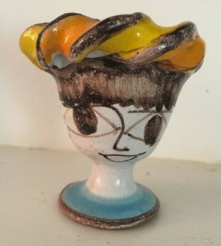 Vintage Hand Painted Desimone Egg Cup Rare Signed Italy