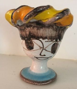 Vintage Hand painted DeSimone Egg Cup RARE Signed Italy 2