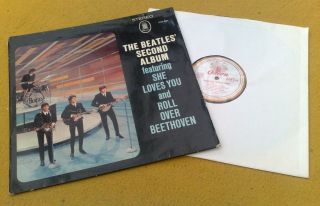 " The Beatles Second Album " Mega Rare Orig German White Gold Stereo Lp