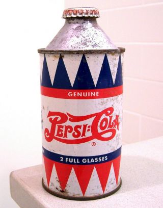 Rare C.  1940s Pepsi - - Cola Double Dot Indoor Cone Top Soda Can