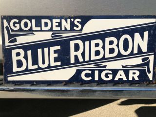 Rare Vintage Golden’s Cigar Metal Sign General Country Store