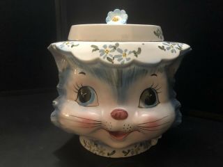 Vintage Lefton Miss Priss Kitty Cat Cookie Jar 1502