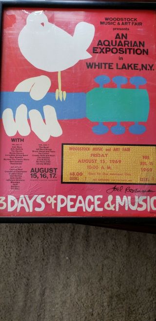 Vintage 1969 Woodstock Music Fair Concert Full 3 Day Ticket W/casettes