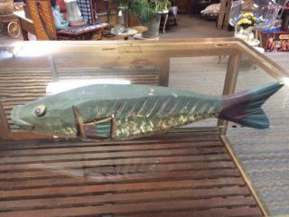 Vintage Alaskan Ice Fishing Decoy 15” Lure Hand carved and Painted 6