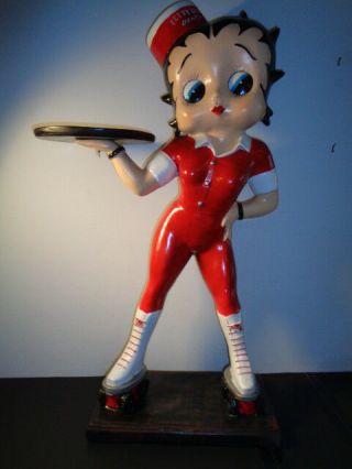 Rare Betty Boop Life Size on Roller Skates Waitress/Butler Statue (36 by 21 by 9 