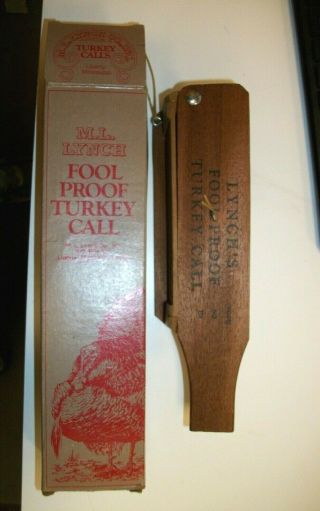 Vintage 1965 Model 101 M.  L.  Lynch Fool Proof Turkey Box Call Orig Box