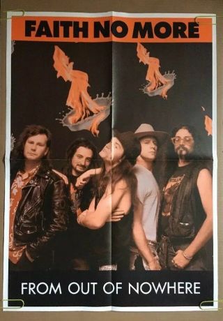Faith No More Vintage Poster From Out I’d Nowhere Pin - Up Music Memorabilia 1980s