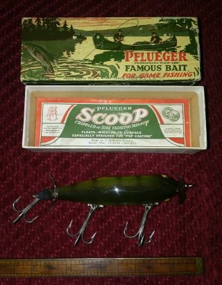 Rare Pflueger Scoop 3 5/8 Inch.  9306 Perch Scale 1940