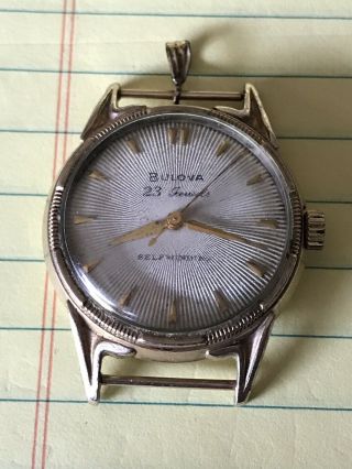 Vintage 1950’s Bulova 23 Jewel Selfwinding 10bpac 23h Fancy Wrist Watch Mens