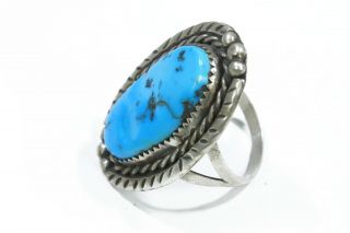 Turquoise Ring Vintage Old Pawn Native American Navajo Womens Jewelry Large 5