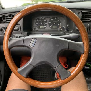 VERY RARE / MOMO HELLA WOODEN 4 SPOKE LEATHER SPORT STEERING WHEEL 360mm 2