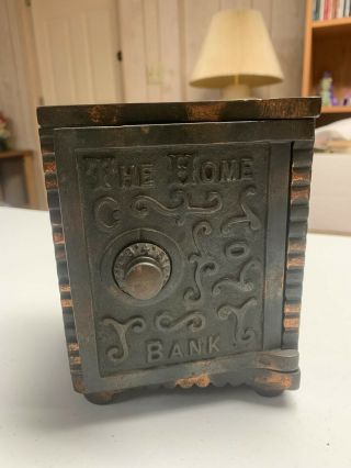 Vintage The Home Bank Made By The Wing Manufacturing Co.  ; 6 1/2 X 5 X 4 1/2