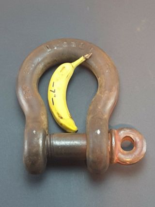 Vintage Crosby 25 Ton Anchor Shackle Screw - Pin Clevis 1 3/4 " Body Thickness