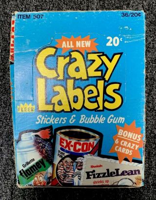 Rare 1979 Topps Vintage Wacky Packages Crazy Labels Full Box 36 Packs