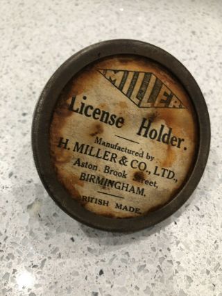 Vintage 1930’s Miller Tax Disc Holder – Hrd (vincent) Rapide & Comet & Velocette