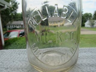 Treq Milk Bottle Reliable Milk Co Dairy Maybrook Ny Orange County 1924 Very Rare