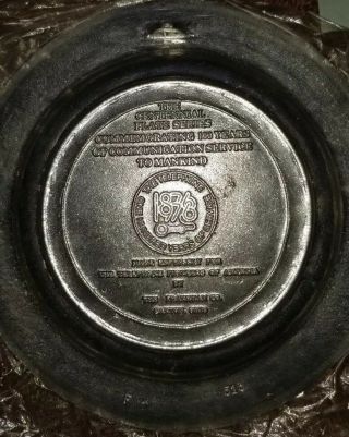 EXTREMELY RARE VINTAGE 1976 100 YEARS OF TELEPHONY PEWTER PLATES SET 513 3