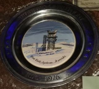 EXTREMELY RARE VINTAGE 1976 100 YEARS OF TELEPHONY PEWTER PLATES SET 513 7