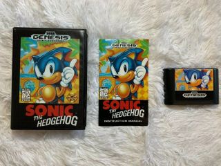 Sonic The Hedgehog Sega Genesis Retail Release Esrb Rated Rare Htf