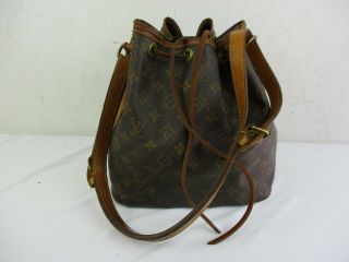 Authentic Louis Vuitton Monogram Petit Noe Shoulder Bag Brown Vintage