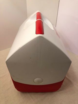 Large VINTAGE IGLOO PLAYMATE PLUS Red White COOLER WITH HANDLE 3