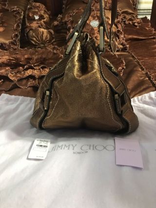 Jimmy Choo Brass Mahala Bag 100 Authentic Rare Hard To Find Color 1475$ Retail 3