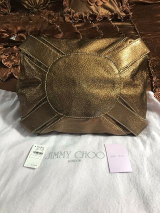 Jimmy Choo Brass Mahala Bag 100 Authentic Rare Hard To Find Color 1475$ Retail 4