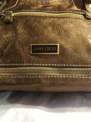 Jimmy Choo Brass Mahala Bag 100 Authentic Rare Hard To Find Color 1475$ Retail 5