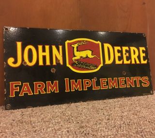 Vintage John Deere Porcelain Farm Implements Service Station Dealership Gas Si