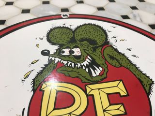 VINTAGE RAT FINK PORCELAIN SIGN HOT ROD ED 