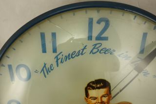 Vintage 1950 ' s Duquesne Pilsner Advertising Beer Lighted Clock Sign Pam Clock Co 3