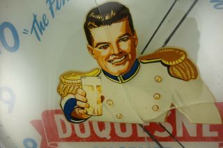Vintage 1950 ' s Duquesne Pilsner Advertising Beer Lighted Clock Sign Pam Clock Co 4