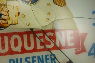 Vintage 1950 ' s Duquesne Pilsner Advertising Beer Lighted Clock Sign Pam Clock Co 5