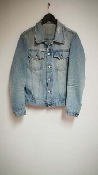 Ultra Rare Helmut Lang Archive Vintage Denim Sanded Jeans Jacket Made In Italy S