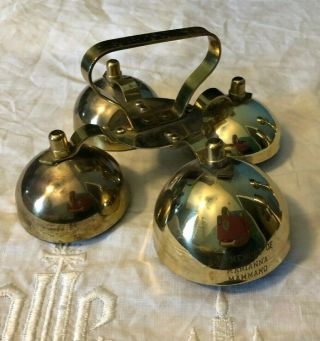 Set Of Vintage Catholic Church Altar Quadruple Sanctus Bells