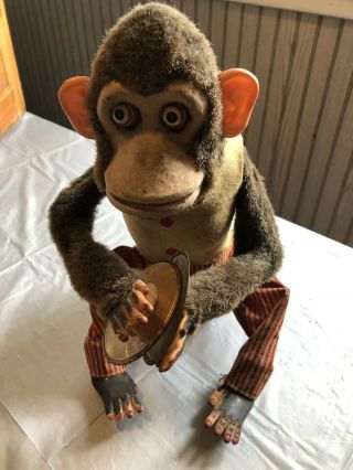 Vintage Musical Jolly Chimp Daishin Japan Battery - Op Monkey With Cymbals
