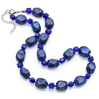 Vintage Lapis Beaded Strand Necklace 100.  4 Grams 21 Inches