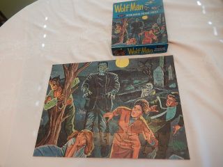 Vintage 1960 ' s Jaymar Wolf Man Puzzle Complete Wolf Man 