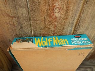 Vintage 1960 ' s Jaymar Wolf Man Puzzle Complete Wolf Man 