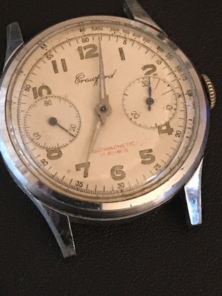 Rare Landeron 51 Crawford Chronograph Buttes Watch Co Or Restoration