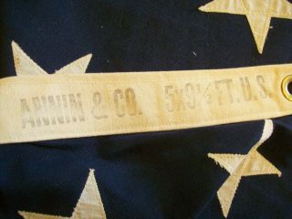 Vintage 5 ' x 9 1/2 ' Annin & Co.  48 Star Cotton United States Flag 4